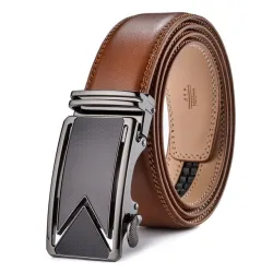 Genuine leather belt with automatic buckleBelts