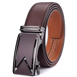 Genuine leather belt with automatic buckleBelts
