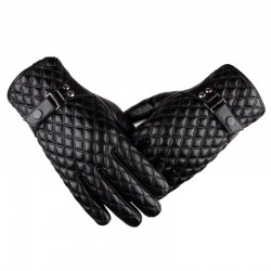 Warm leather winter gloves with touch screen functionGloves