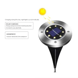 8 LED Buried floor - garden solar light with sensor waterproofSolar lighting