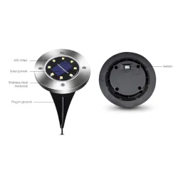 8 LED Buried floor - garden solar light with sensor waterproofSolar lighting