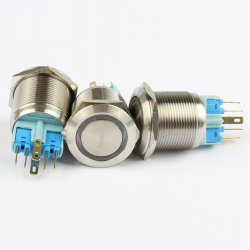 22mm metal waterproof stainless steel button - switch momentary - flat round lampSwitches