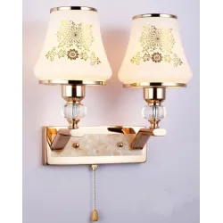 LED wall lamp - single & double head - gold crystalWall lights