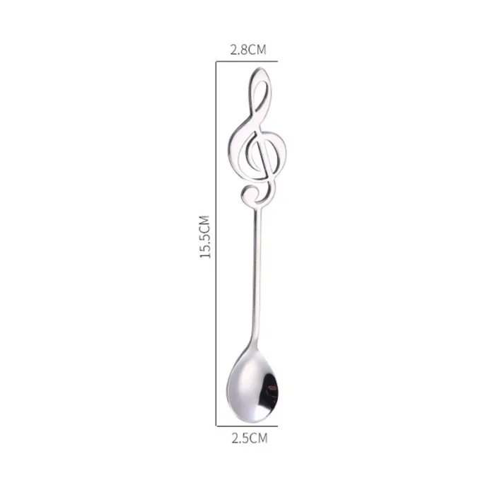 Decorative spoon with music note for tea & coffee & desserts - stainless steelCutlery