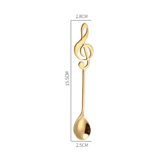 Decorative spoon with music note for tea & coffee & desserts - stainless steelCutlery