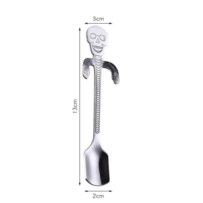 Stainless steel spoon with skullCutlery