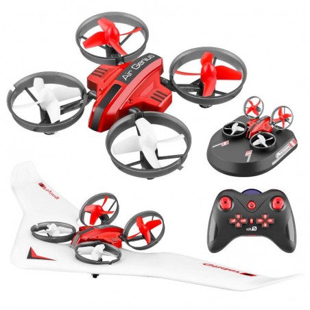 L6082 DIY All in One Air Genius Drone - 3-mode with fixed wing glider RC Quadcopter RTFDrones