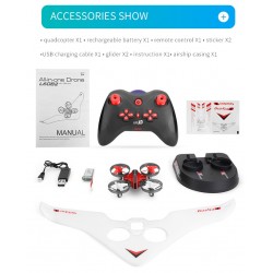 L6082 DIY All in One Air Genius Drone - 3-mode with fixed wing glider RC Quadcopter RTFDrones