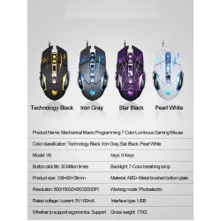 8D 3200DPI - Adjustable - wired optical gaming mouse - LED - USBMouses
