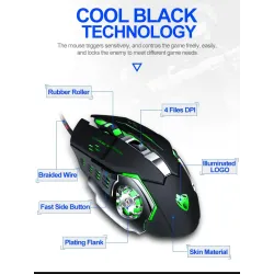 8D 3200DPI - Adjustable - wired optical gaming mouse - LED - USBMouses